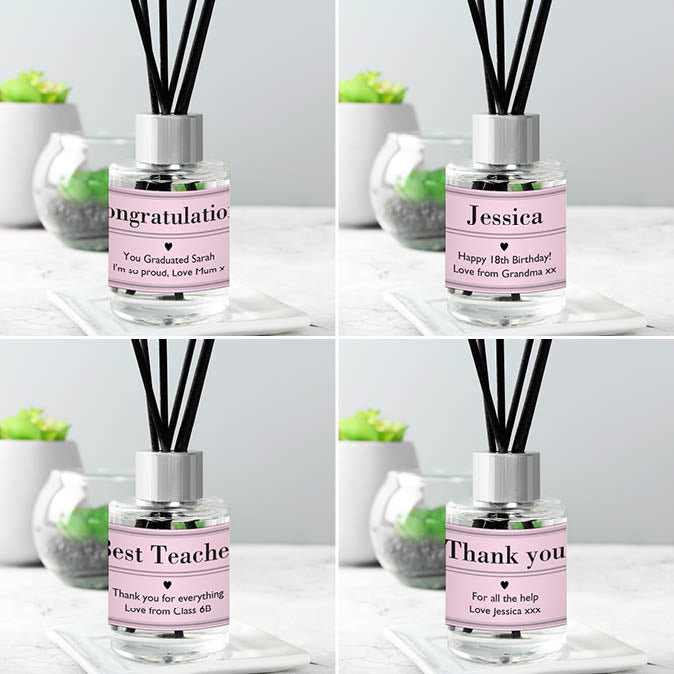 Personalised Classic Pink Reed Diffuser