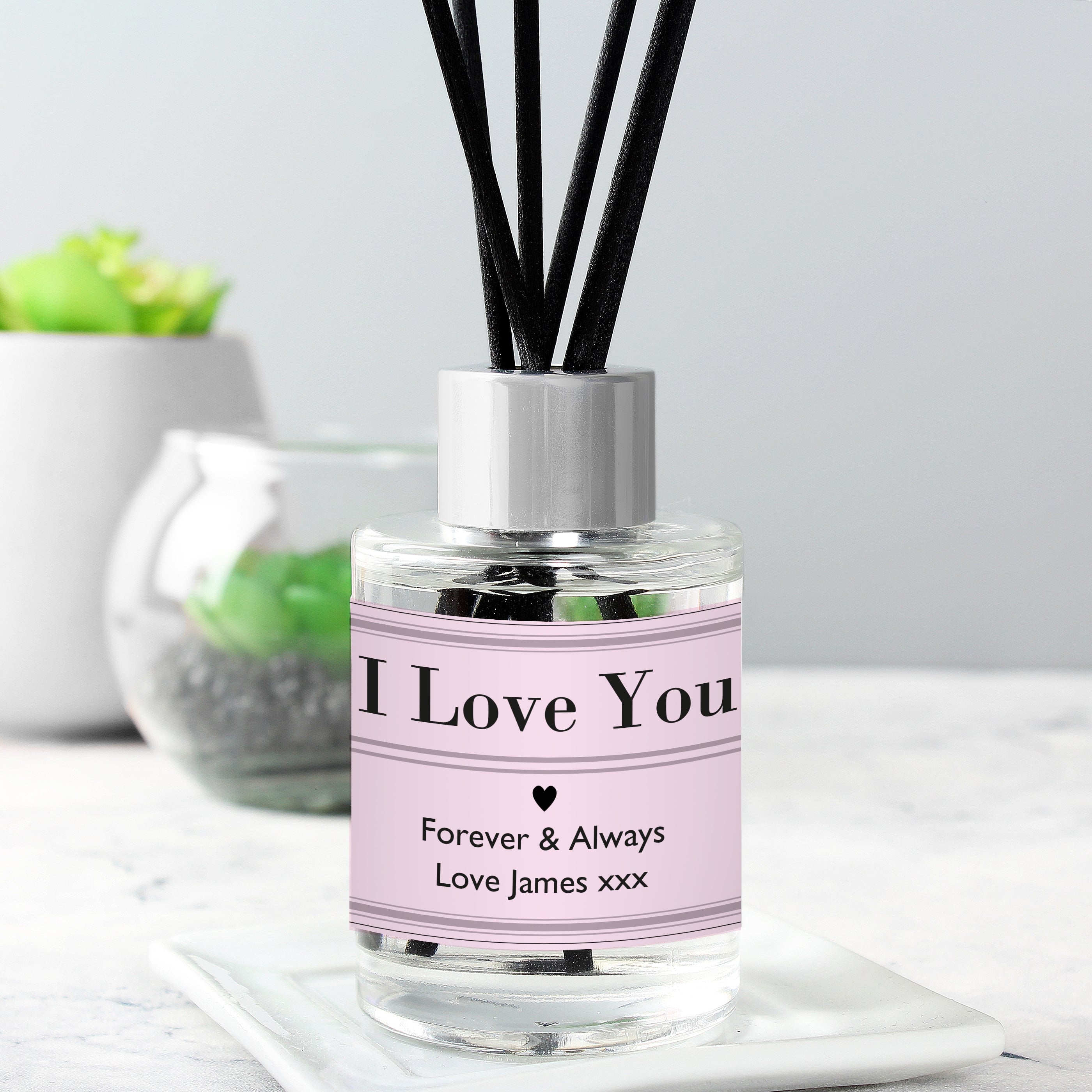 Personalised Classic Pink Reed Diffuser