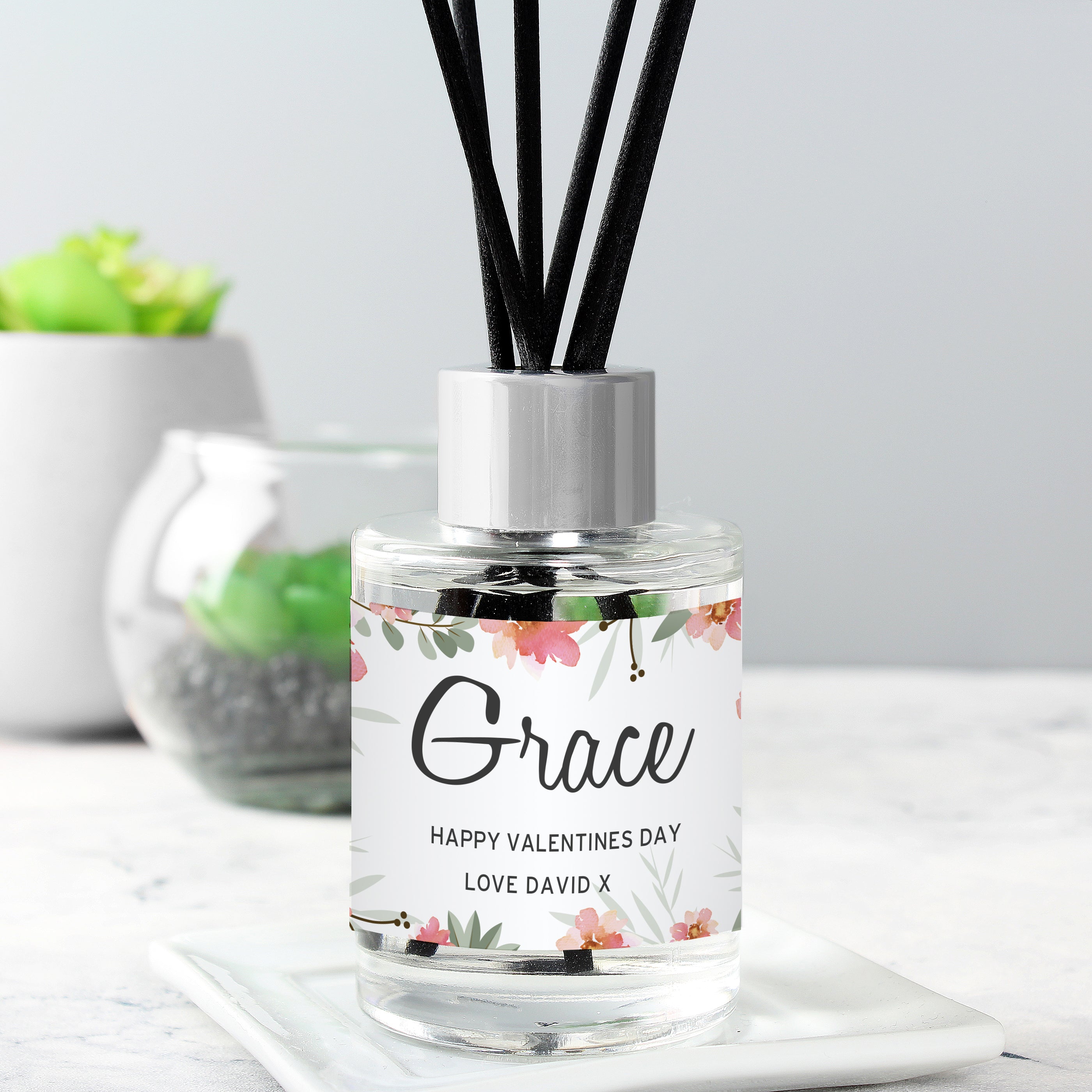 Personalised Floral Sentimental Reed Diffuser