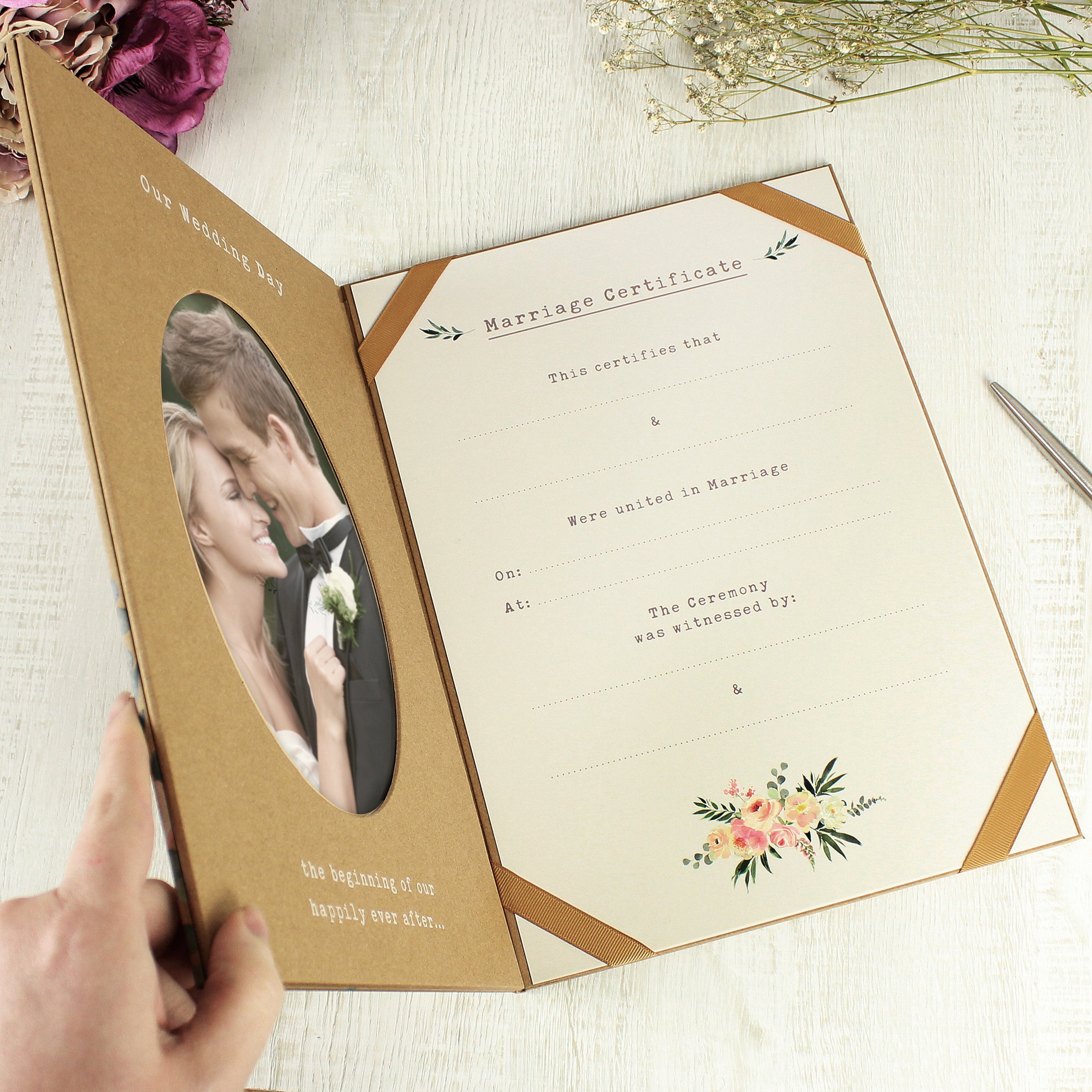 Personalised Wedding Certificate Display Book