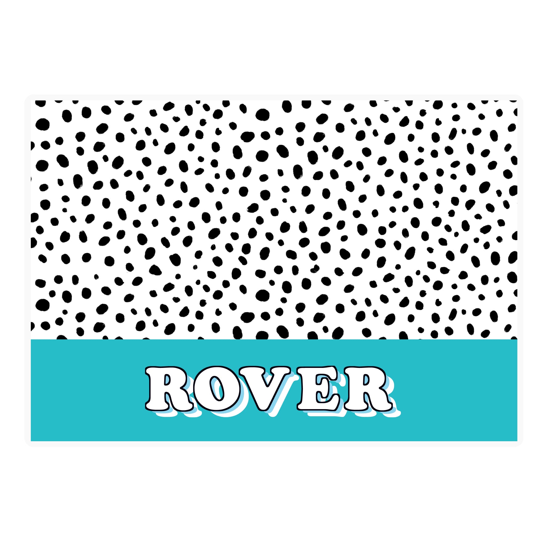 Personalised Blue Spots Dog Pet Bowl Mat