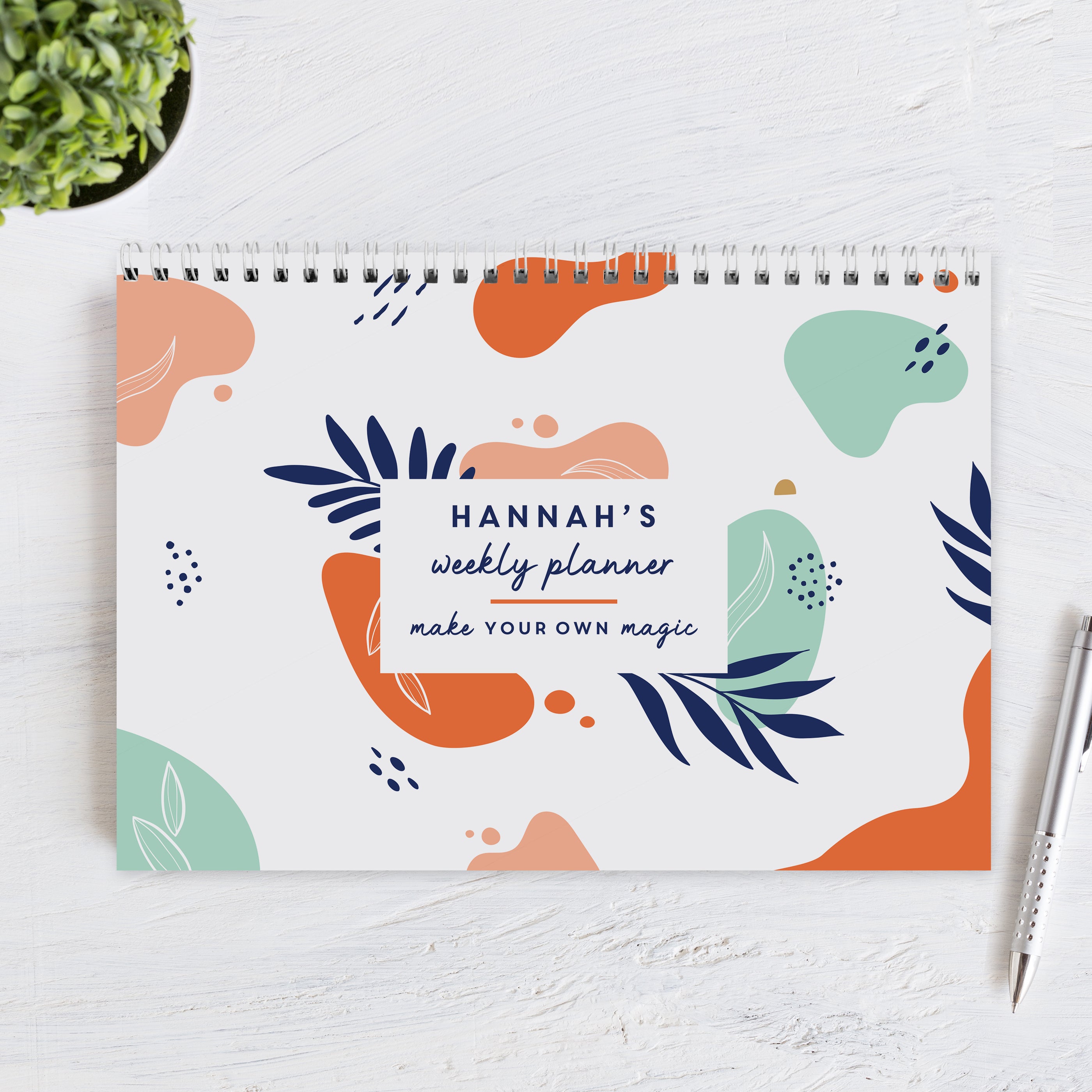 Personalised Tropical A4 Desk Planner