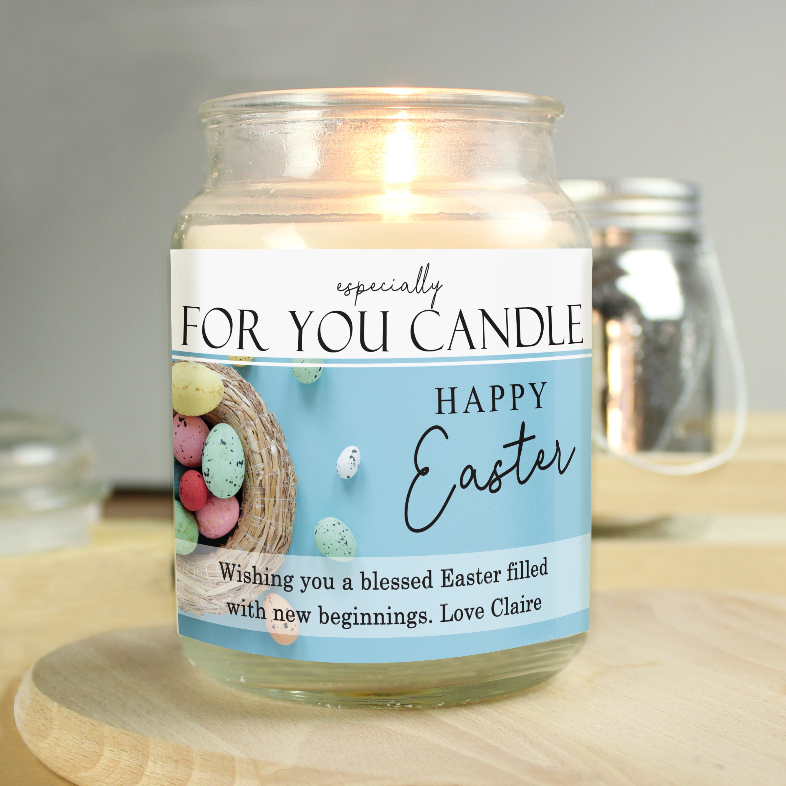 Personalised Especially For You Happy Easter Large Scented Jar Candle