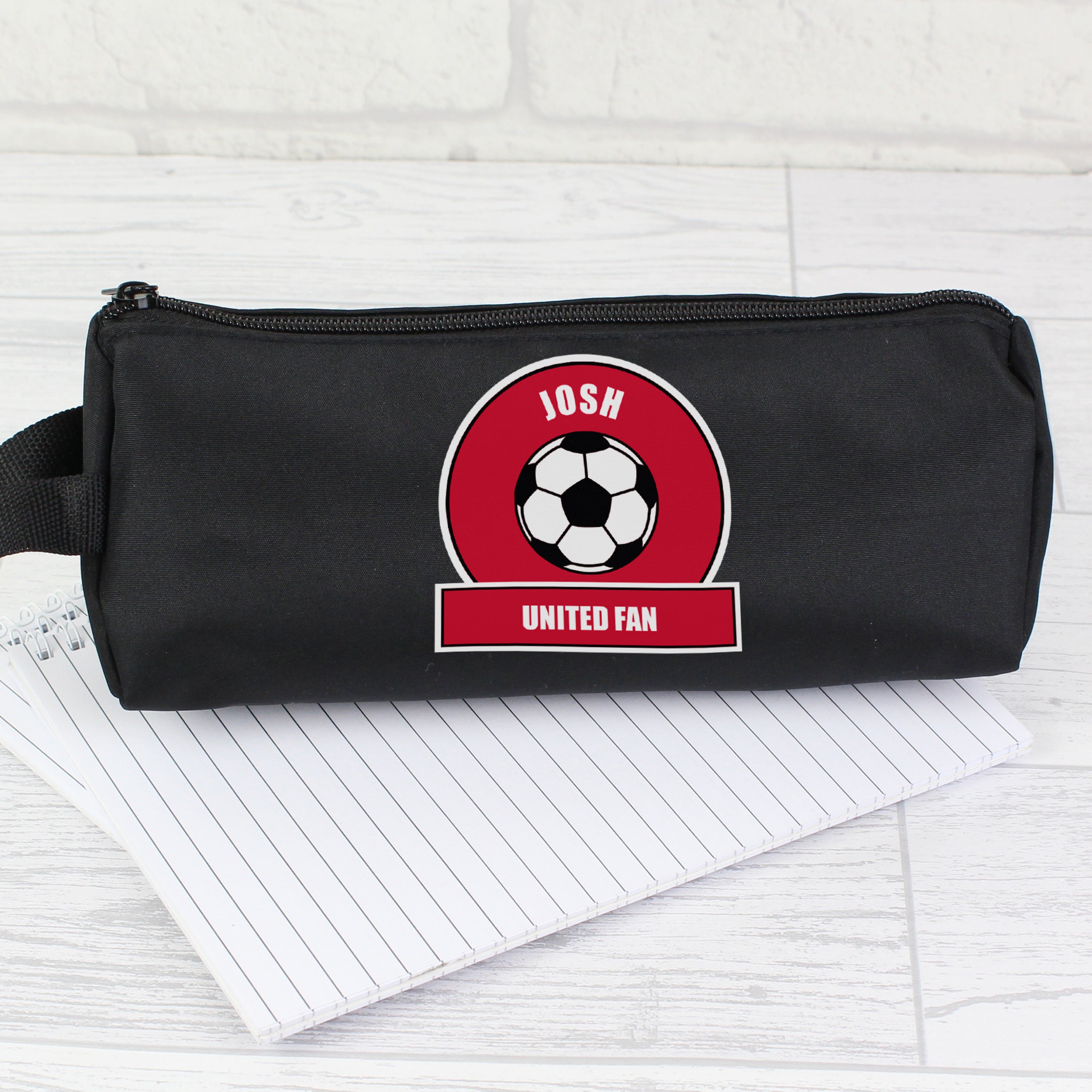 Personalised Red Football Fan Pencil Case