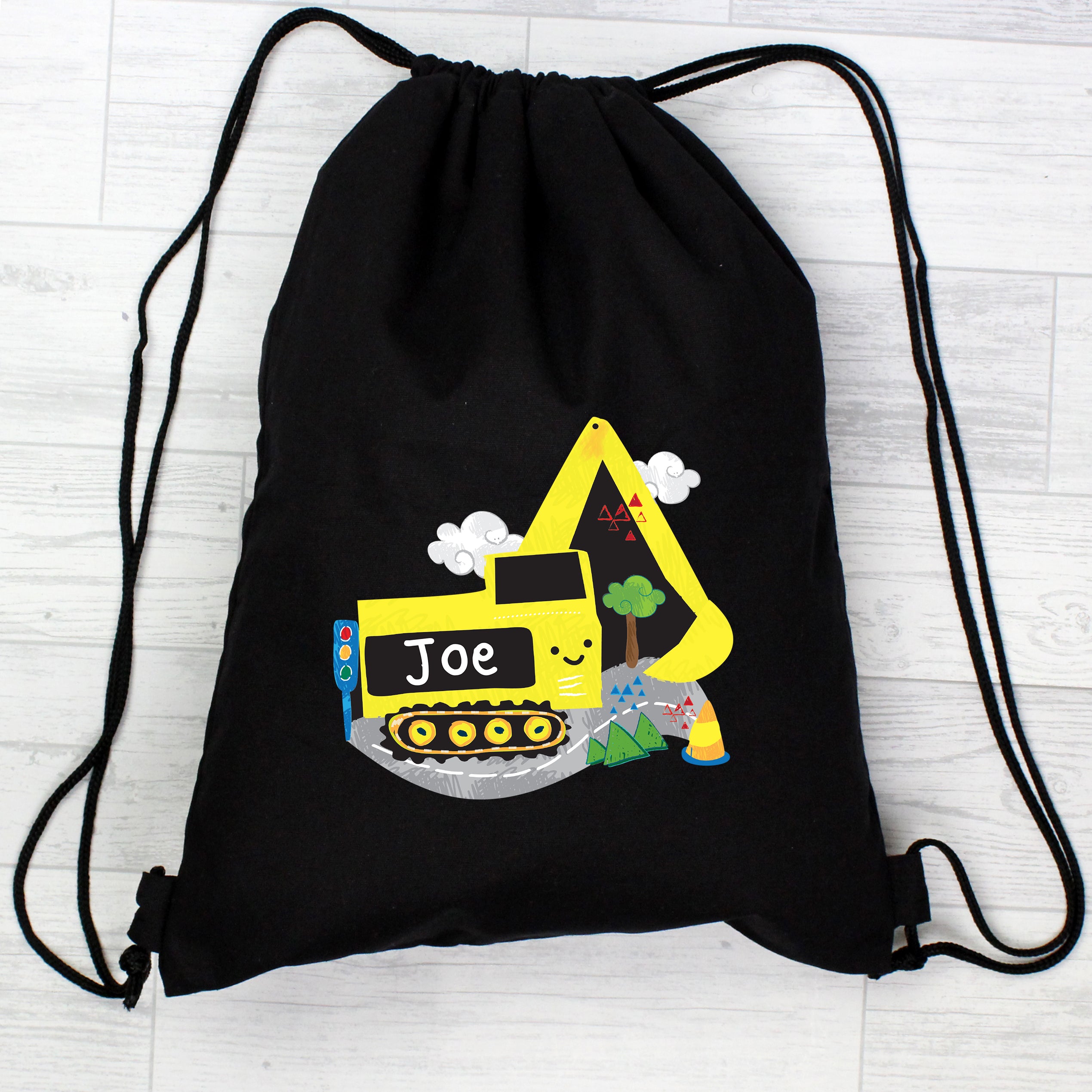 Personalised Digger Black Swim & Kit Bag