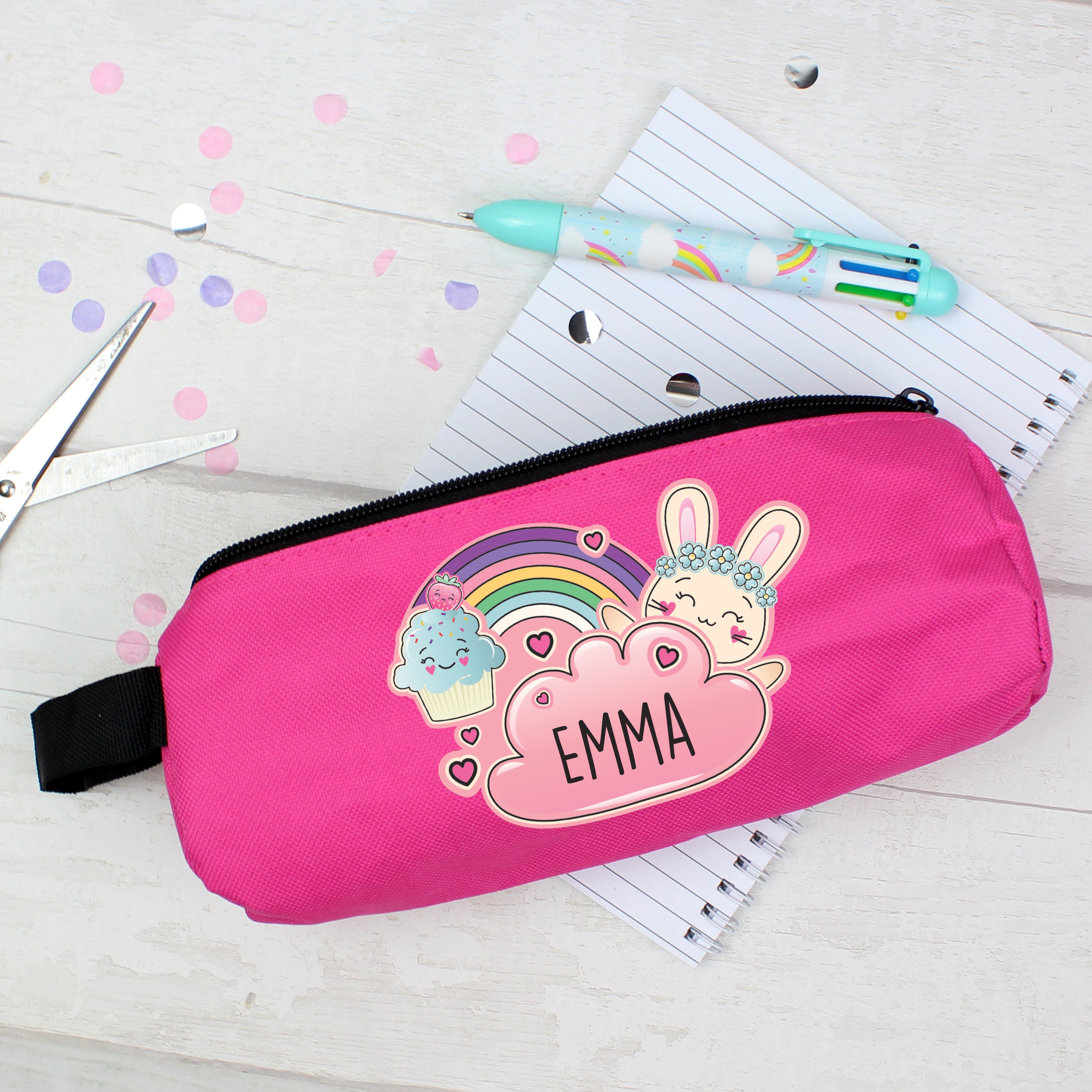 Personalised Cute Bunny Pink Pencil Case