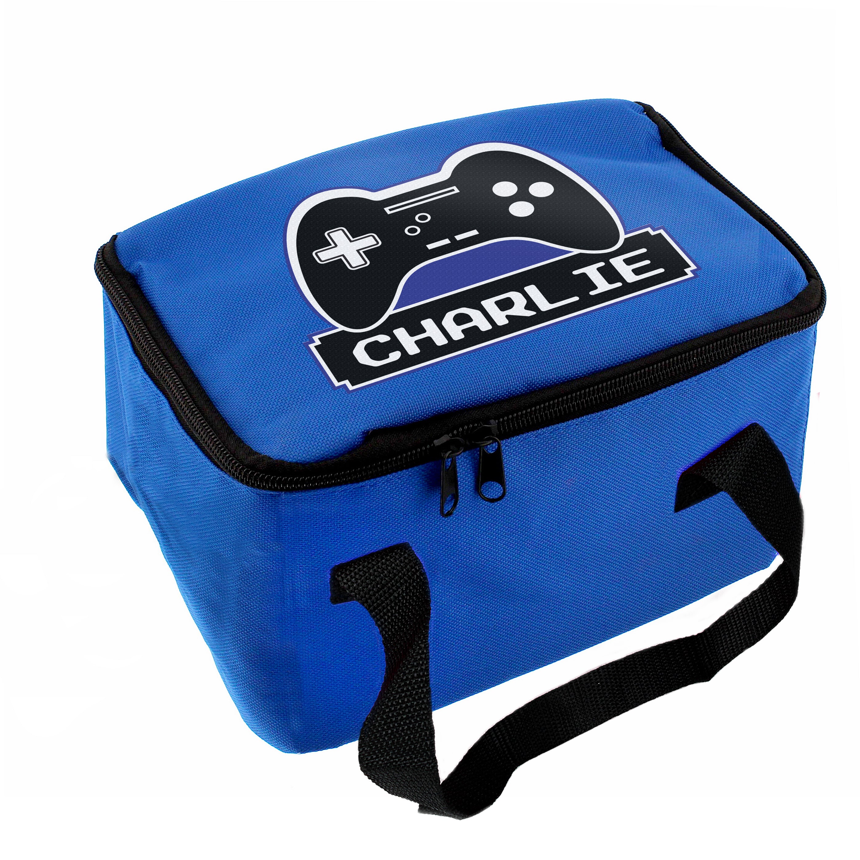 Personalised Gaming Blue Lunch Bag