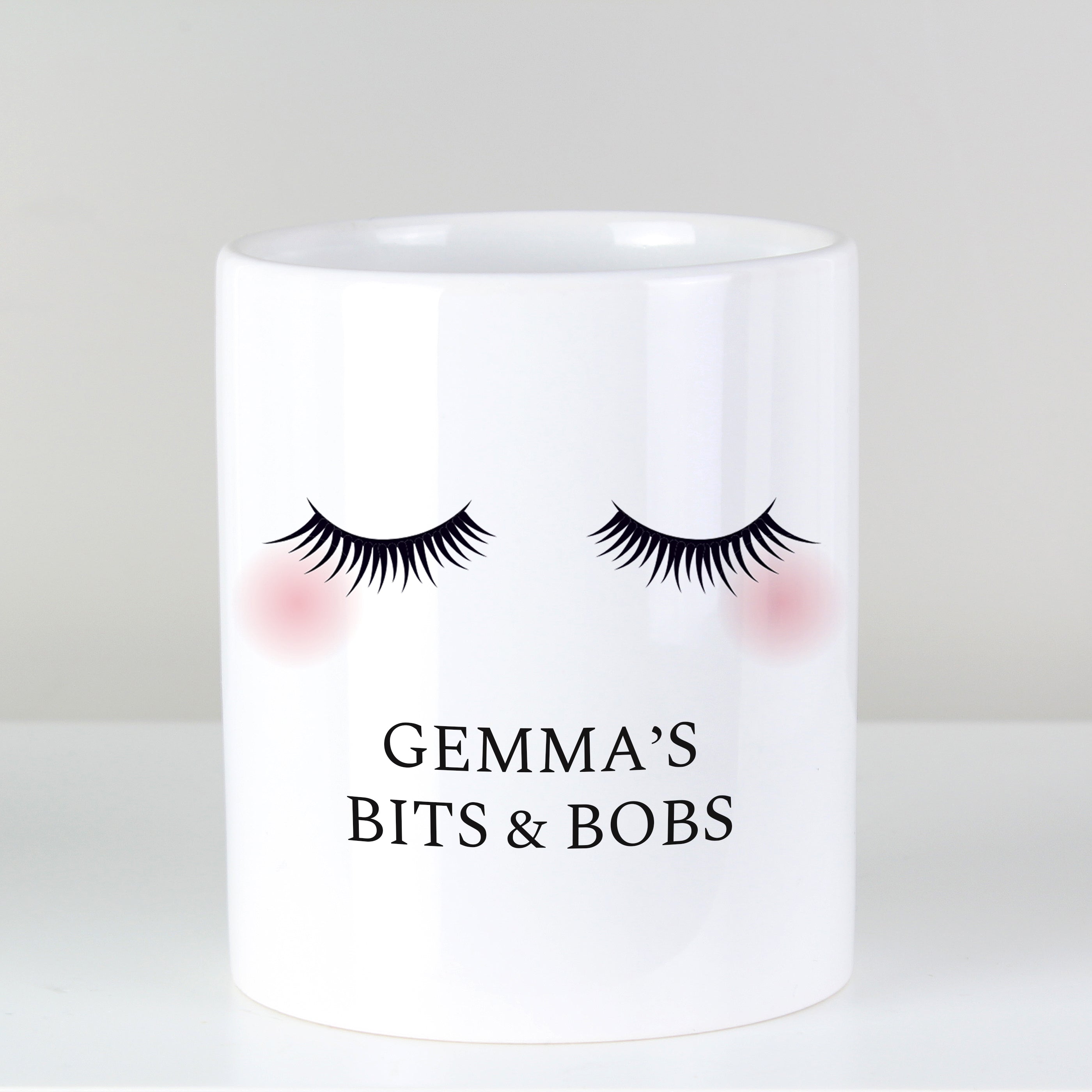 Personalised Eyelashes Ceramic Storage Pot