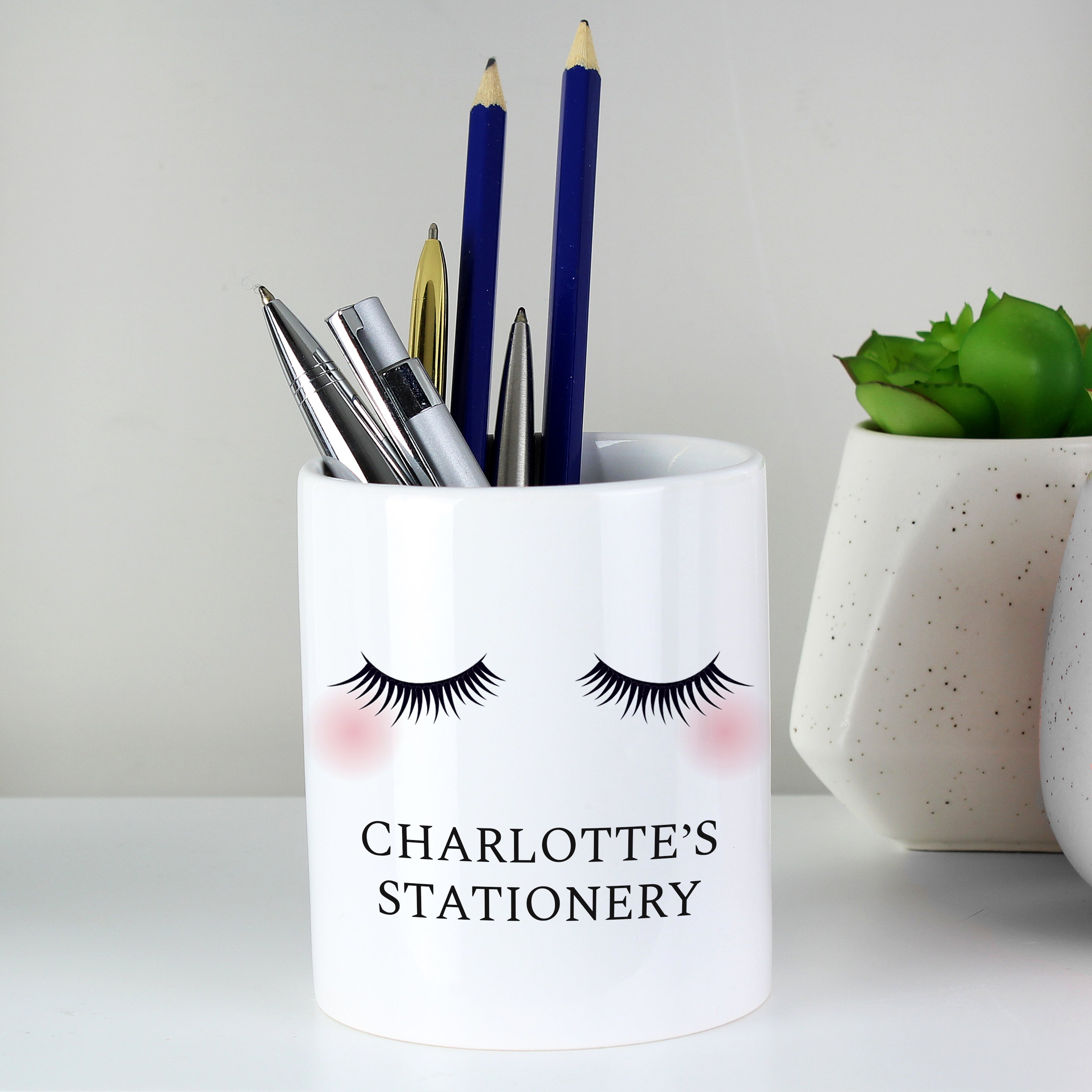 Personalised Eyelashes Ceramic Storage Pot