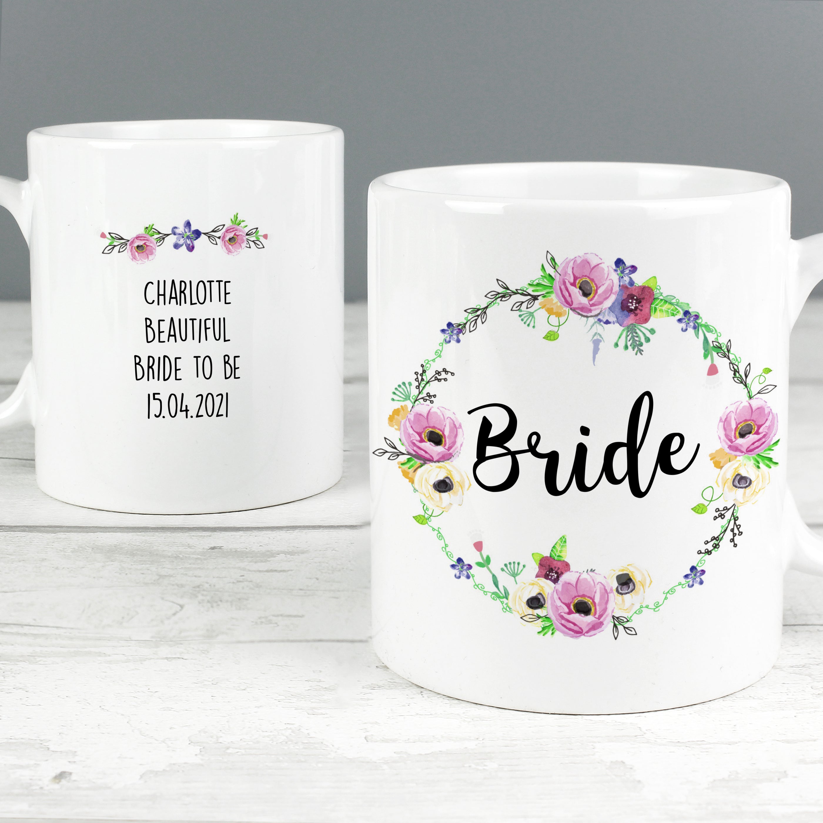 Personalised Floral Mug