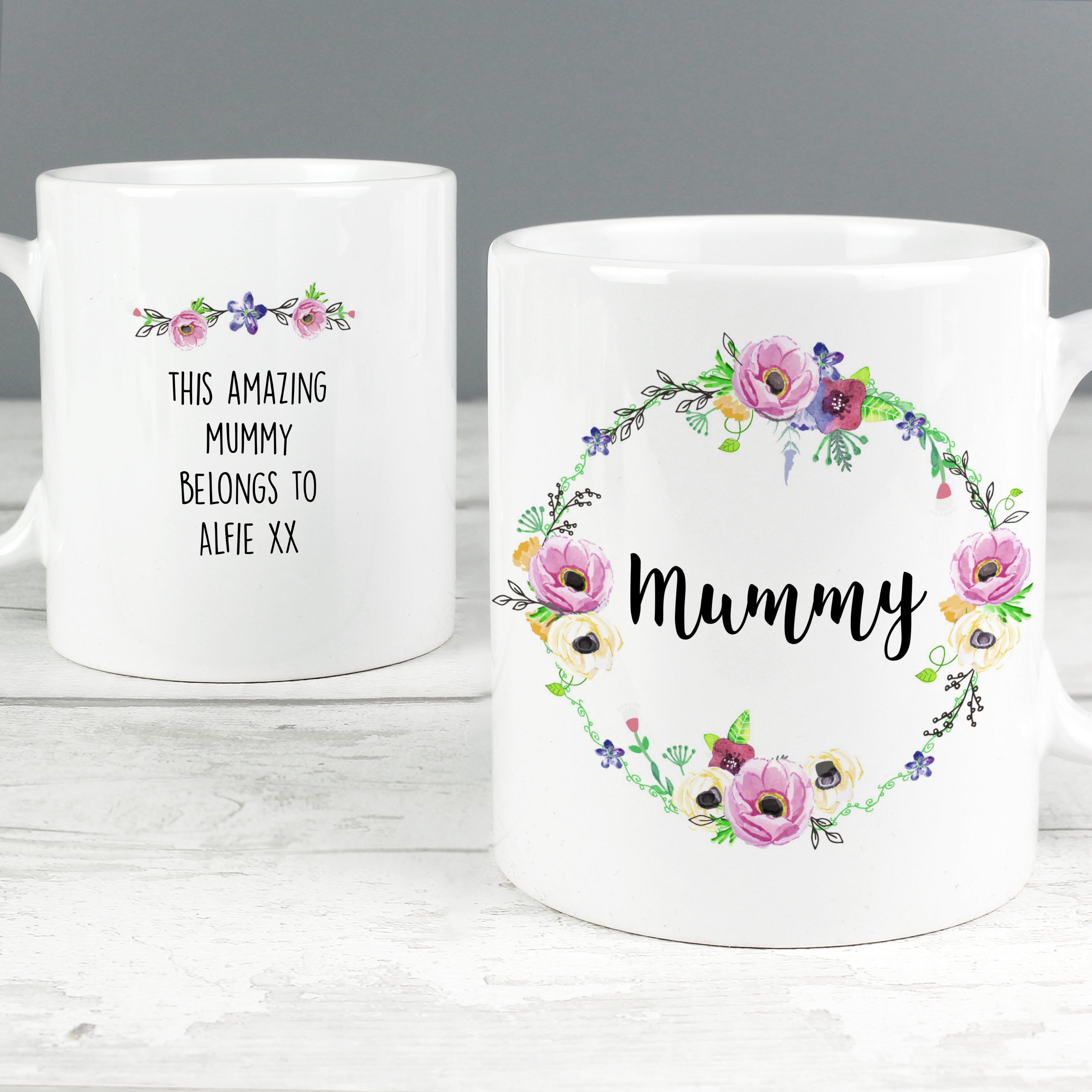 Personalised Floral Mug