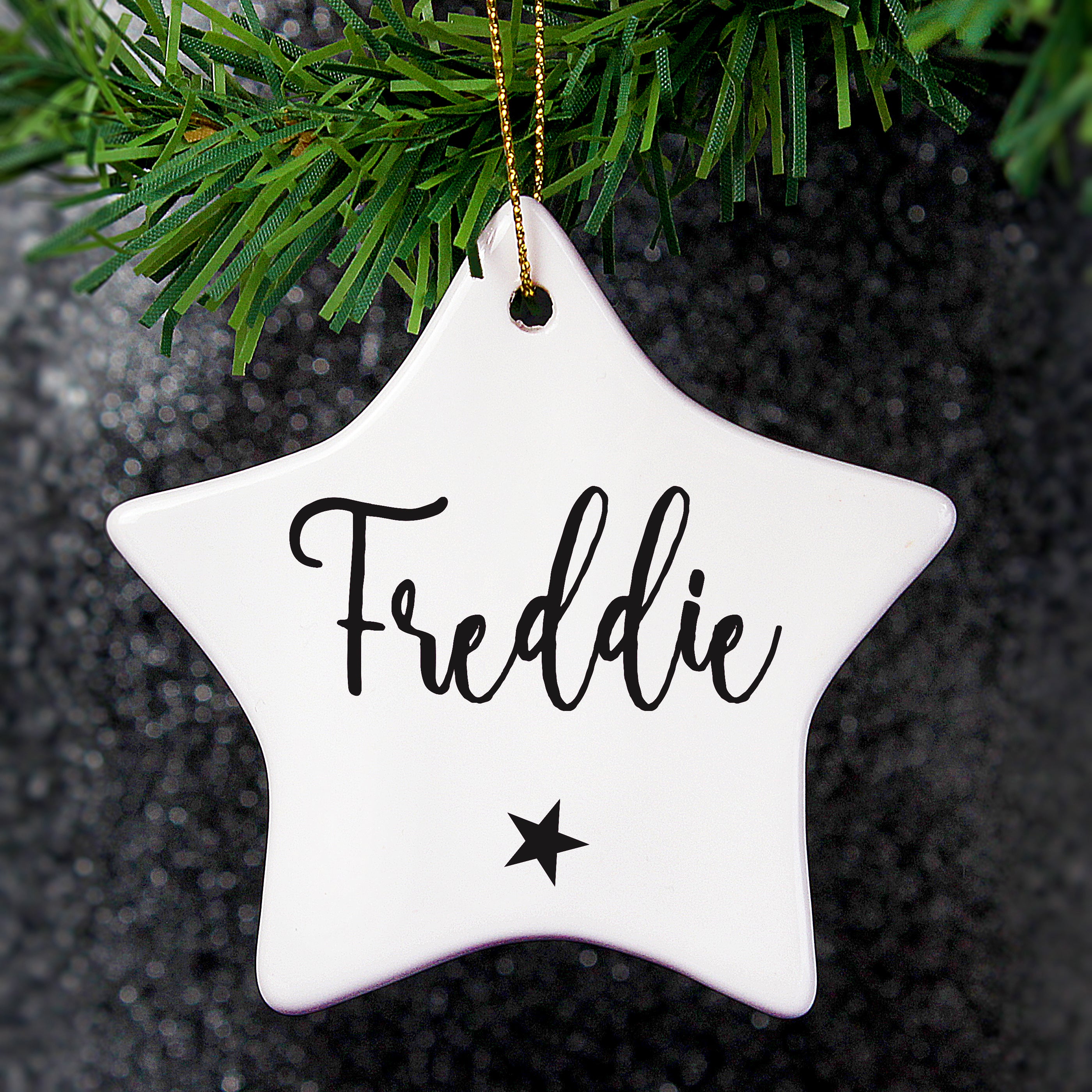 Personalised Name Ceramic Star Decoration