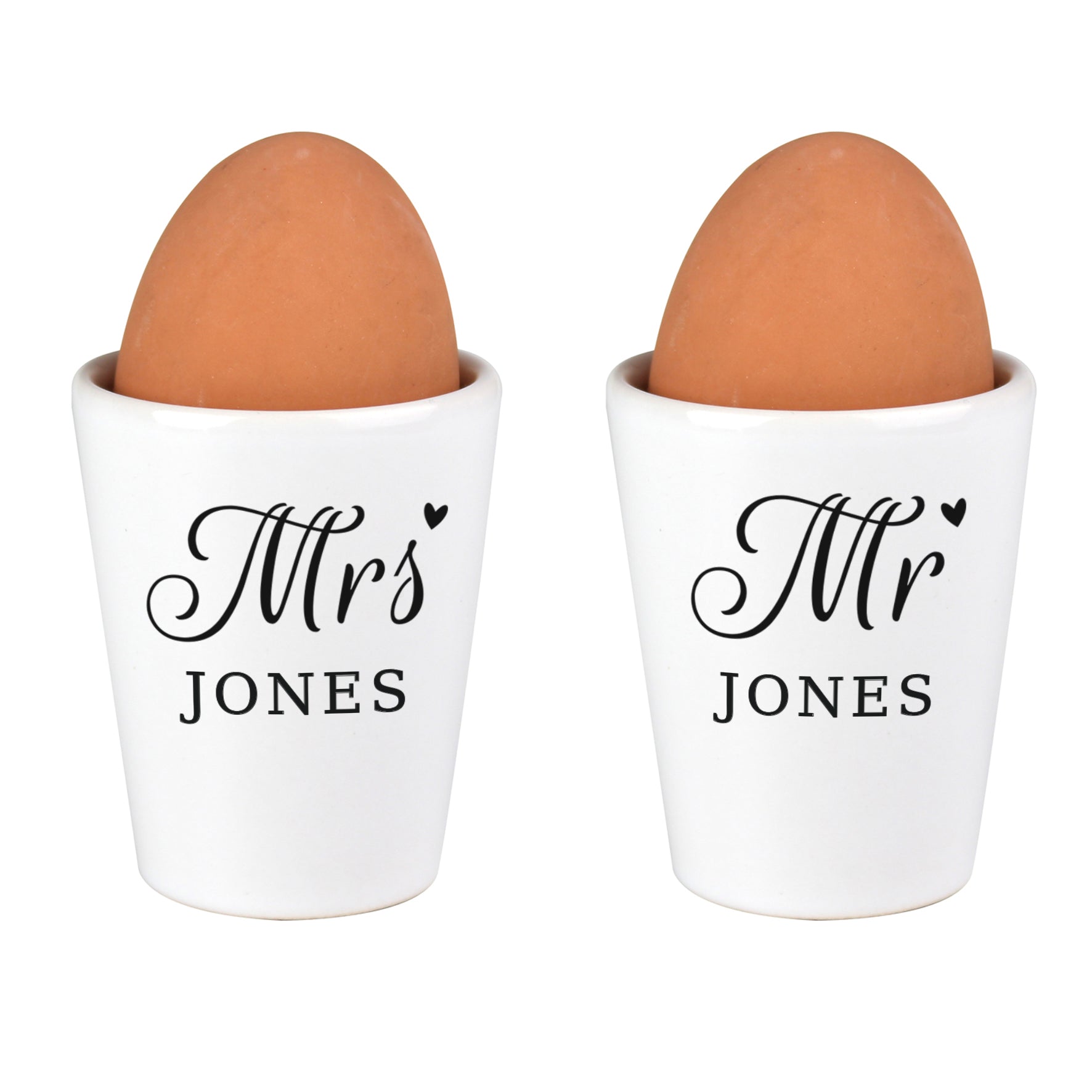 Personalised Mr & Mrs Egg Cups