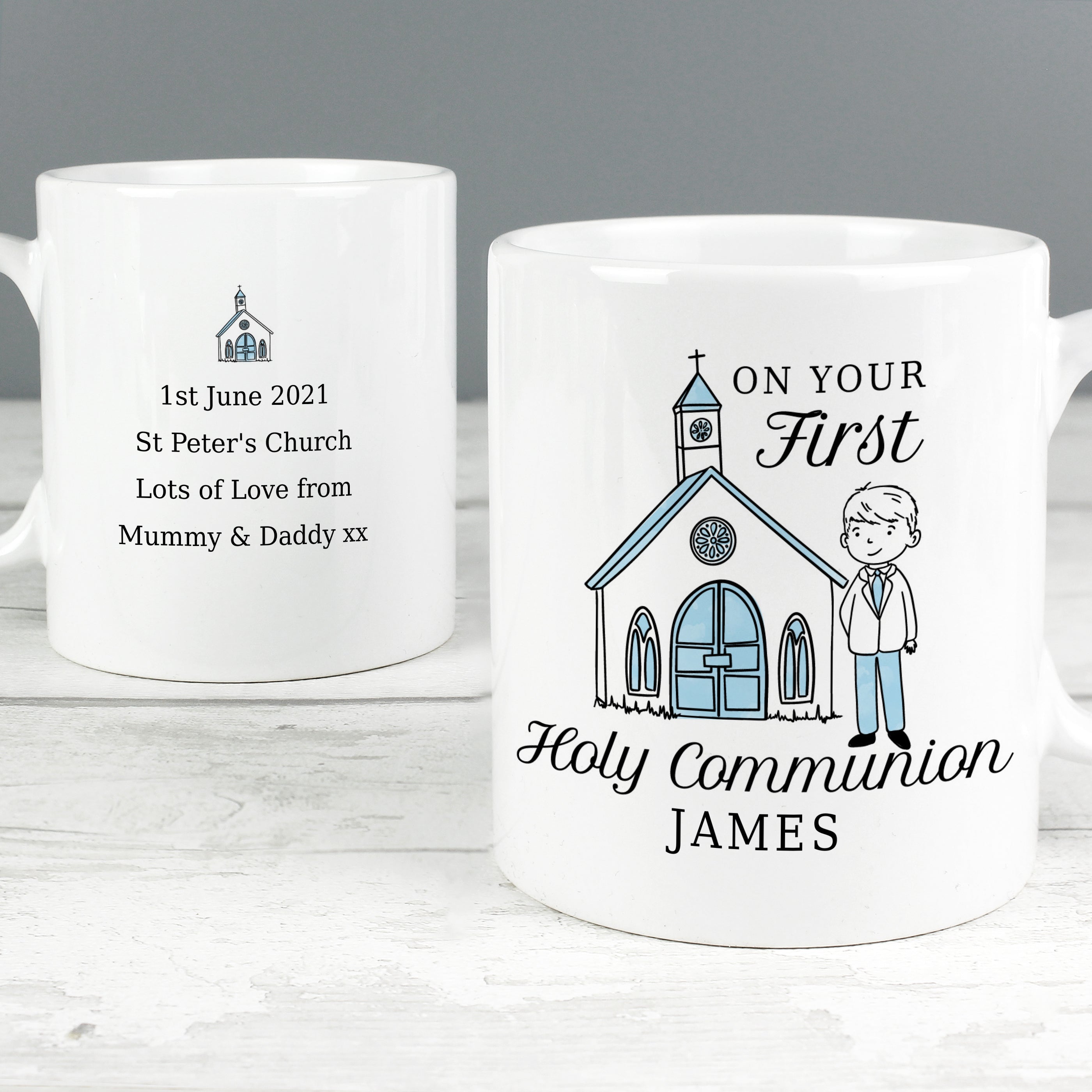 Personalised Boys First Holy Communion Mug