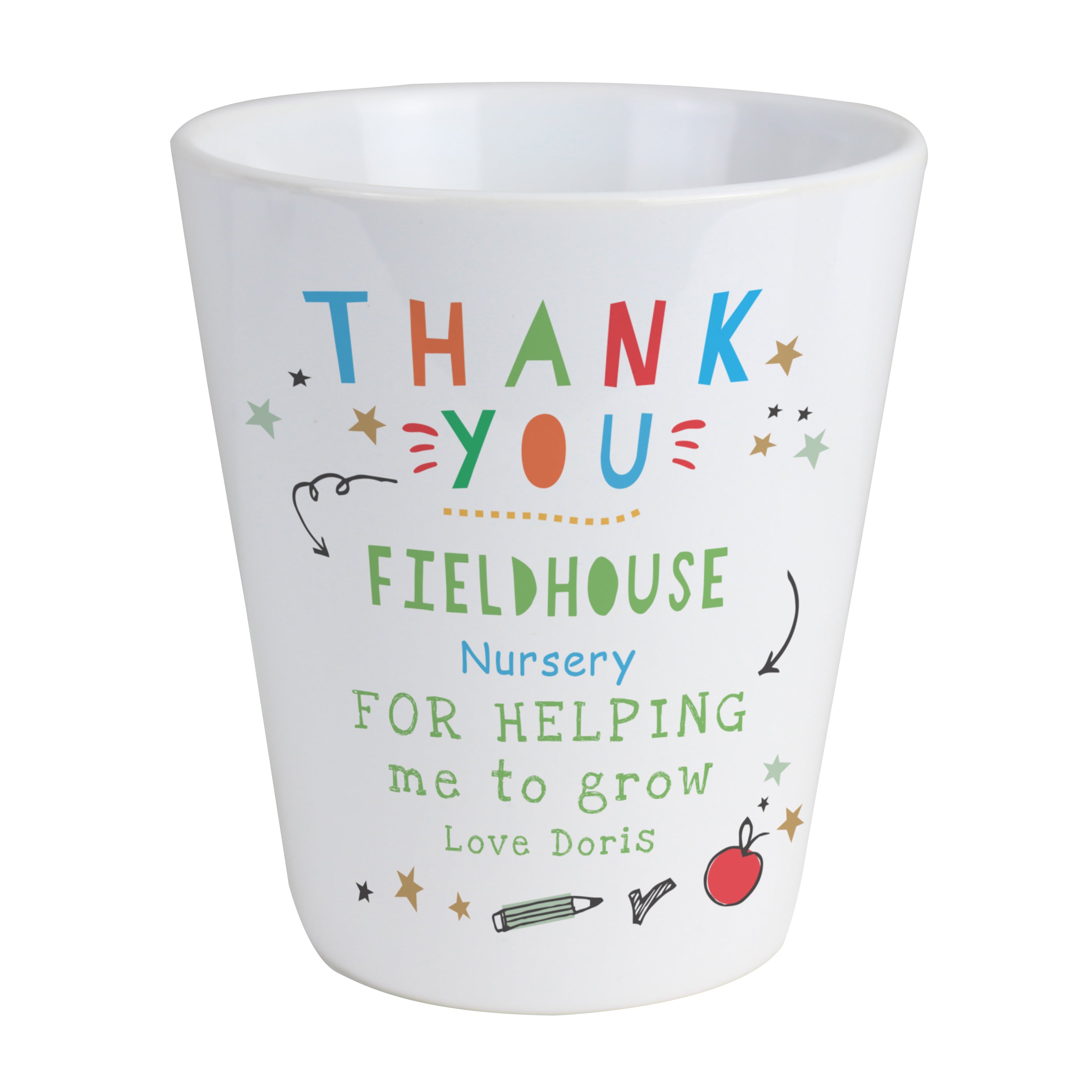 Personalised Thank You Teacher Plant Pot