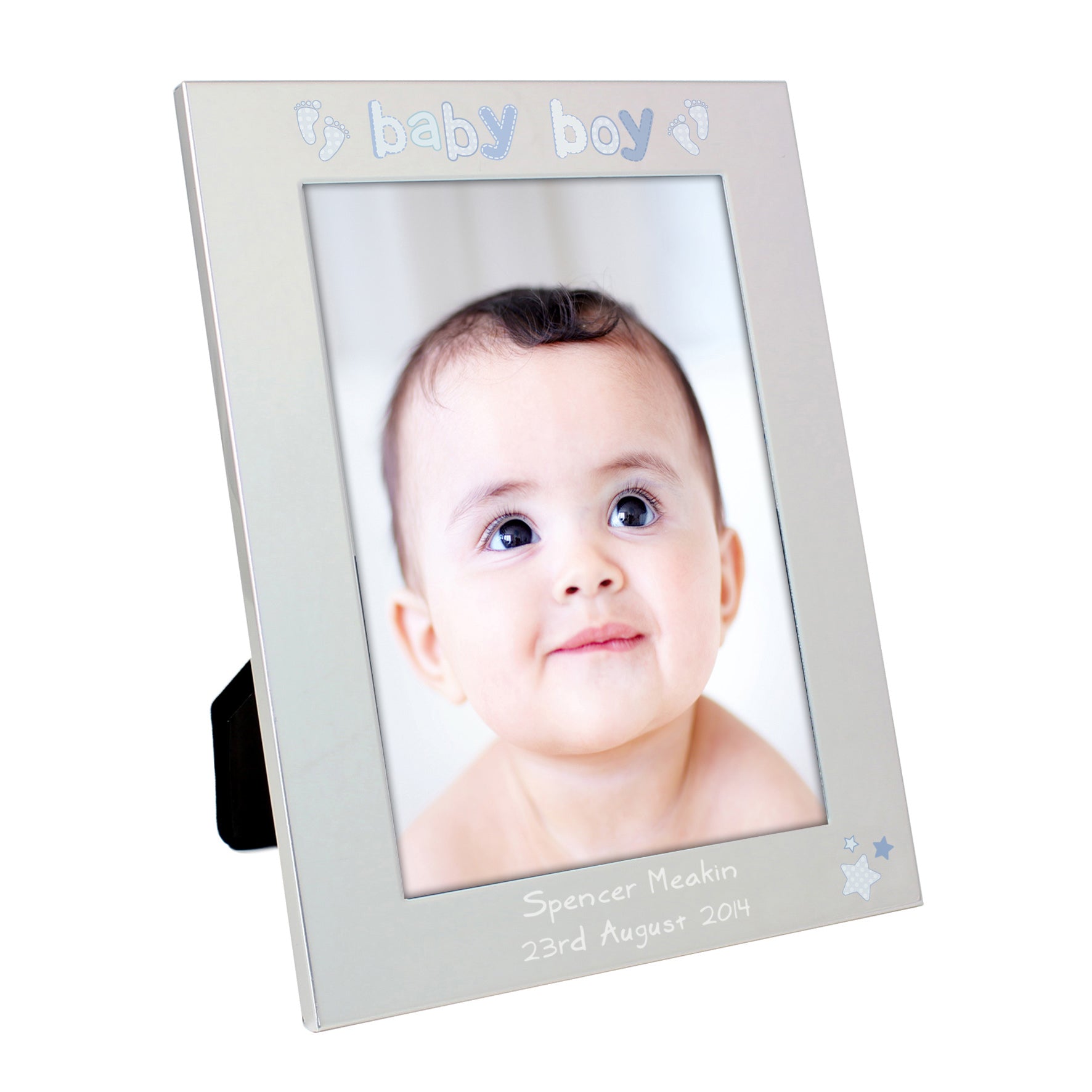 Personalised Silver 5x7 Baby Boy Photo Frame