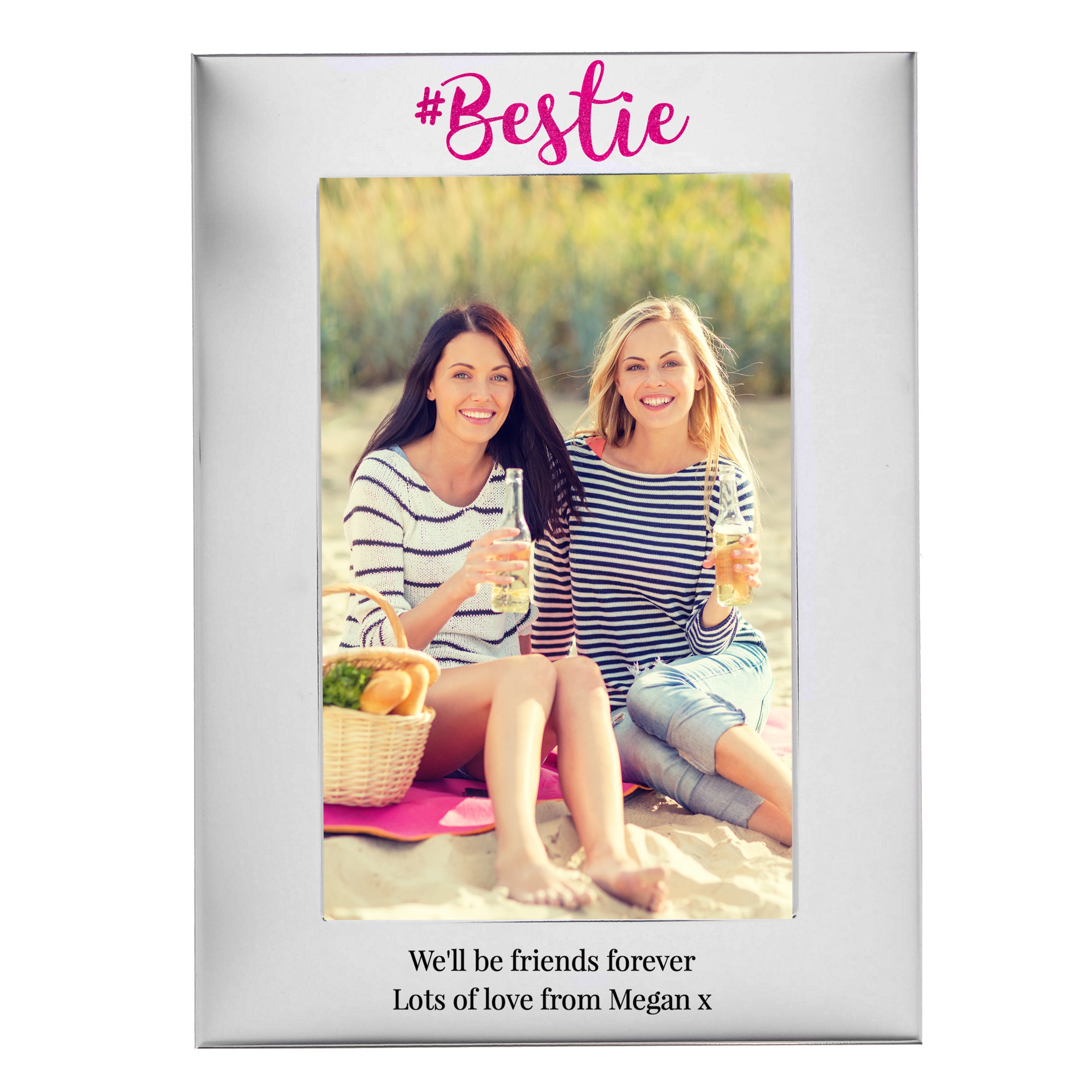 Personalised #Bestie 6x4 Silver Photo Frame