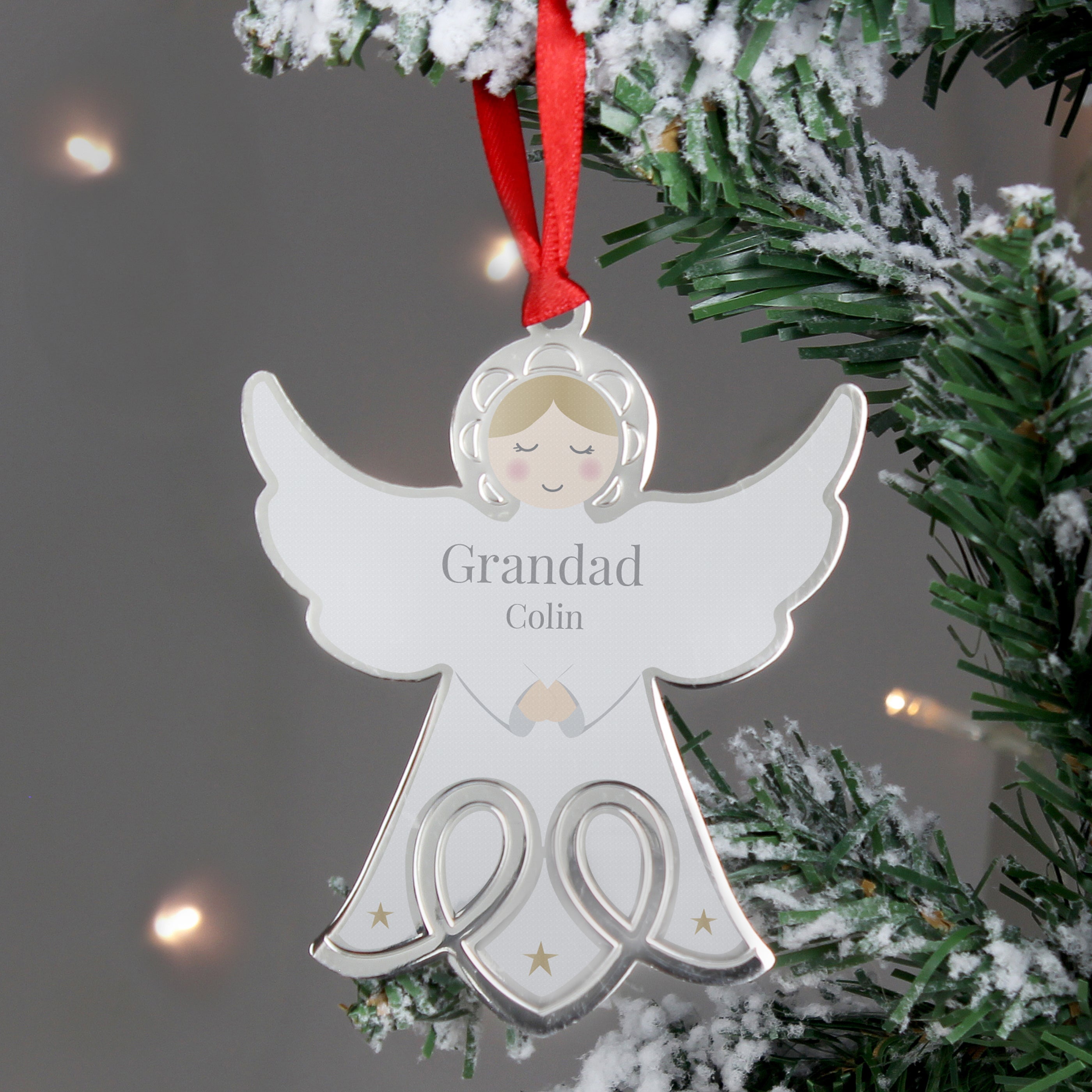 Personalised Memorial Angel Metal Decoration