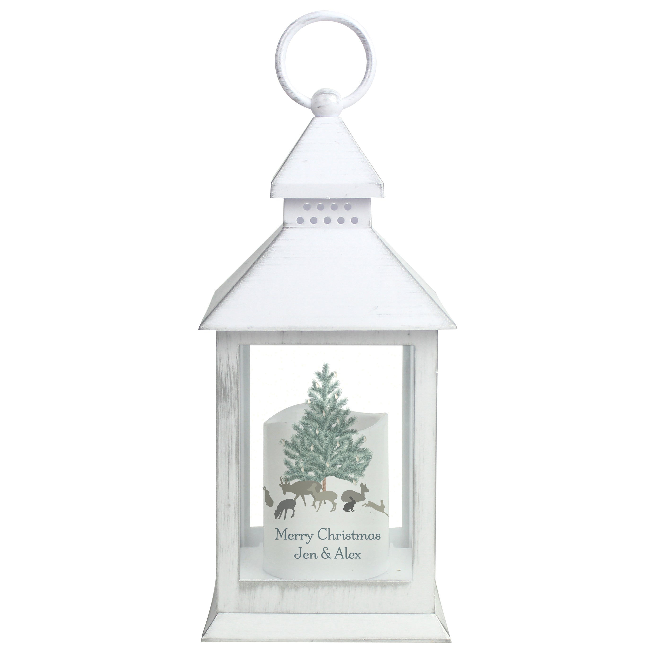 Personalised A Winter's Night White Lantern