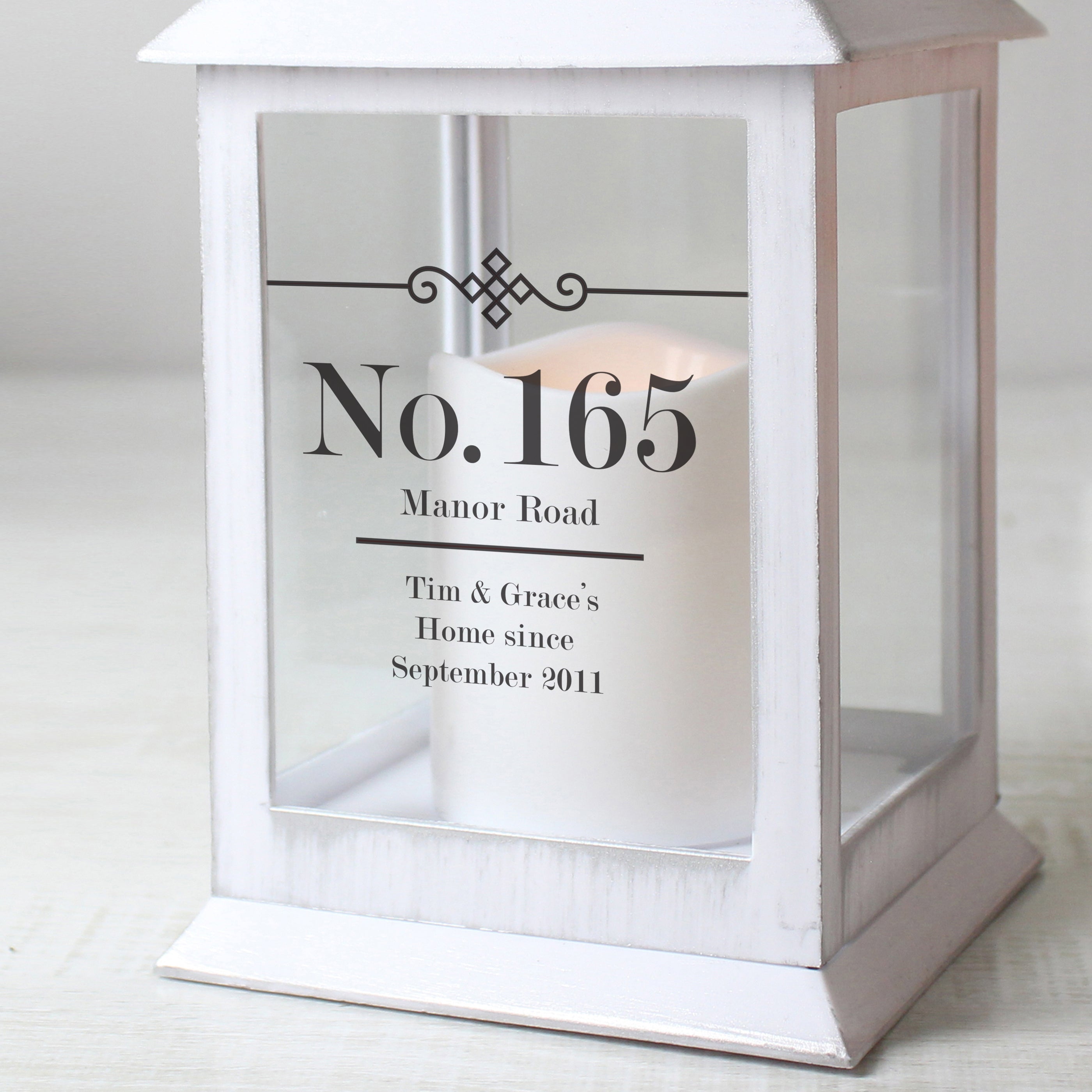 Personalised Elegant Diamond White Lantern