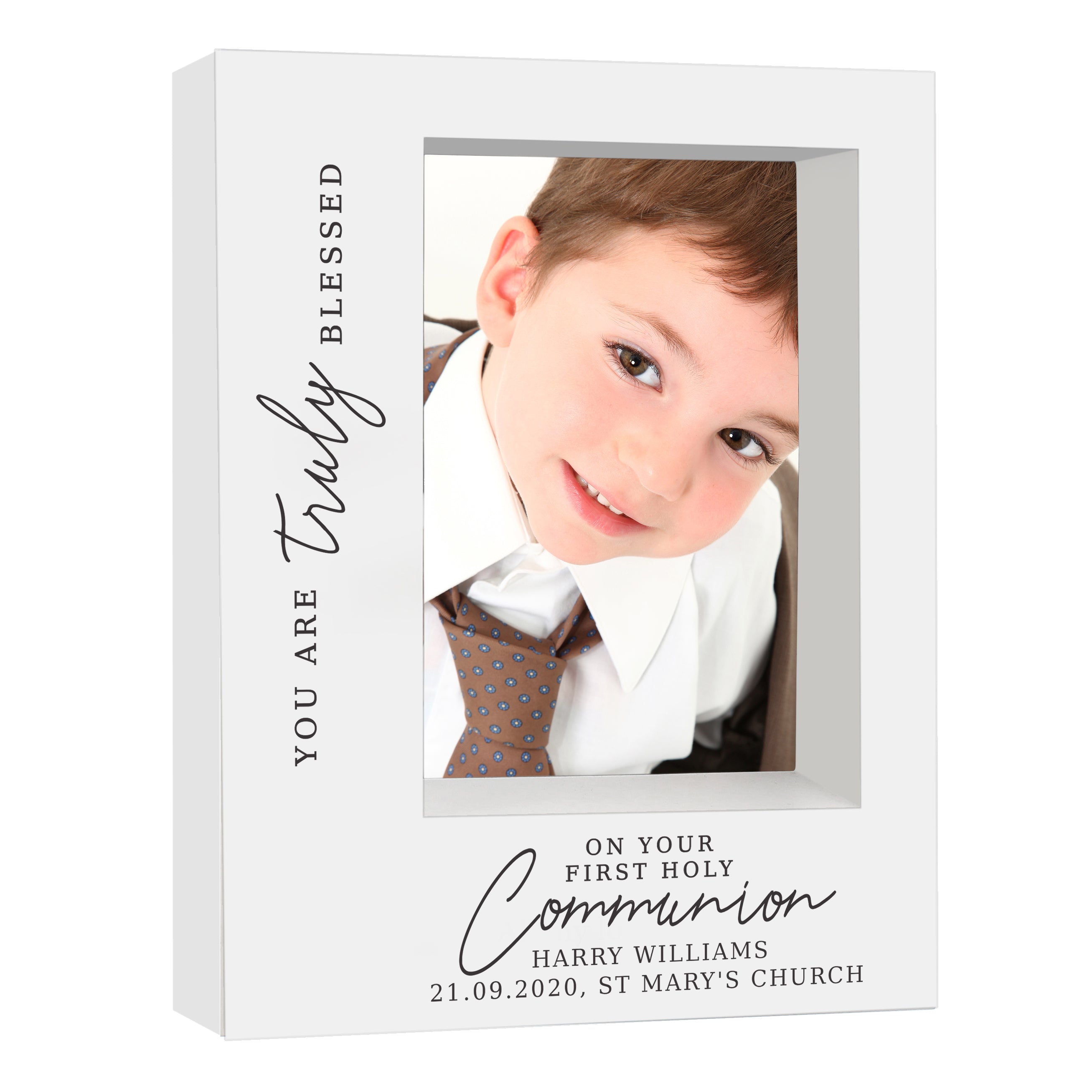 Personalised 'Truly Blessed' First Holy Communion 5x7 Box Photo Frame