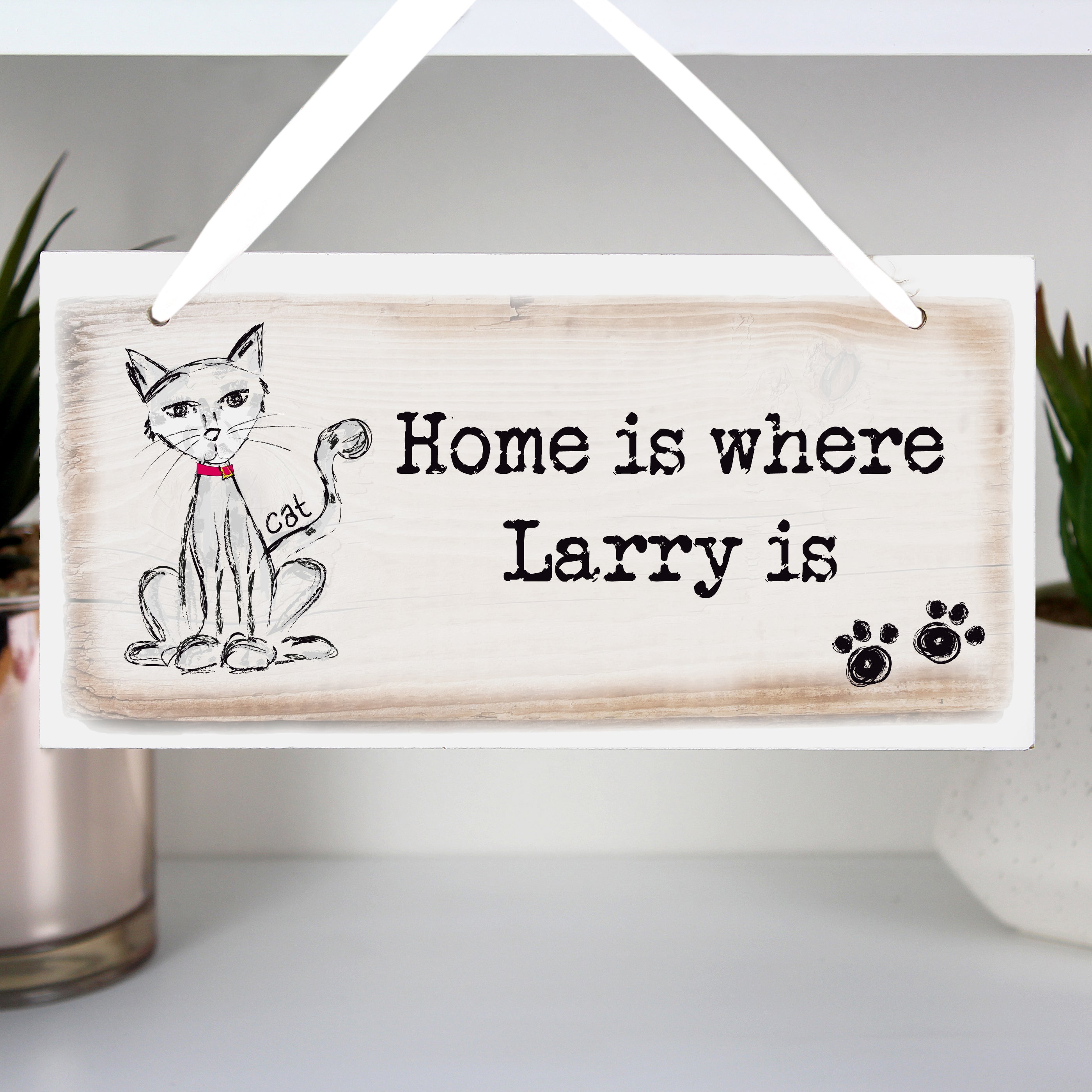 Personalised Cat Wooden Sign