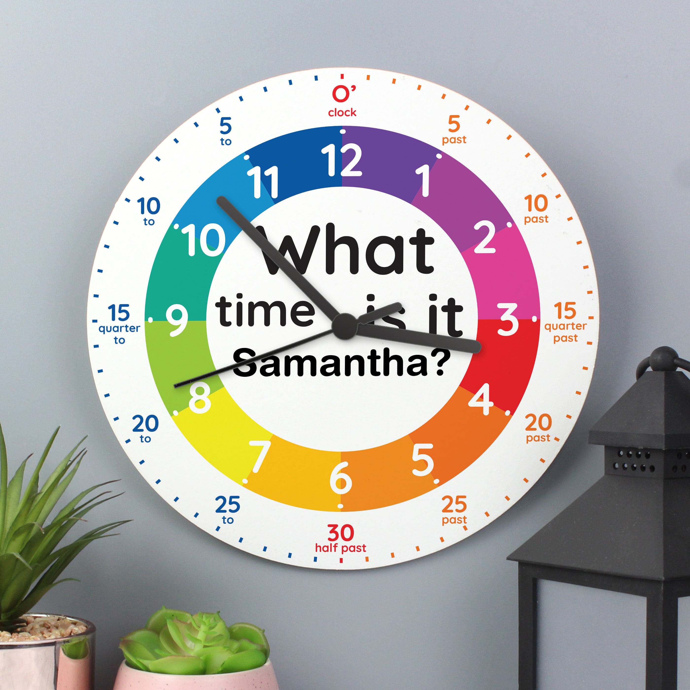 Personalised What Time Is It? Wooden Clock