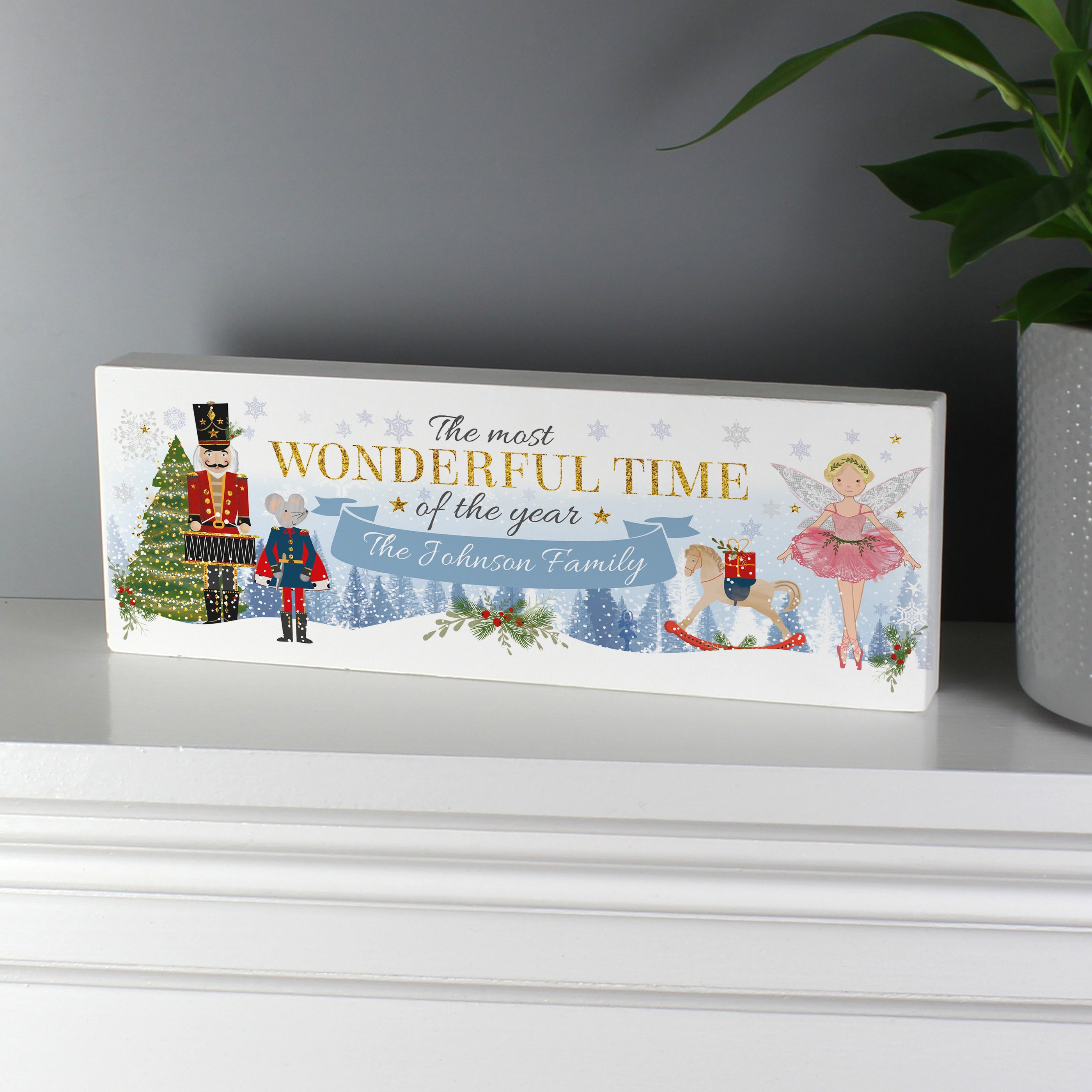 Personalised Nutcracker Wooden Block Sign