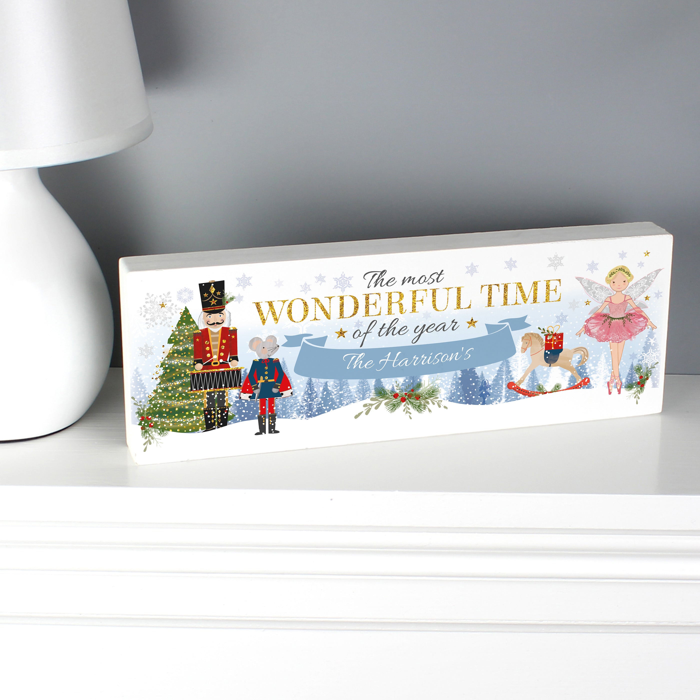 Personalised Nutcracker Wooden Block Sign