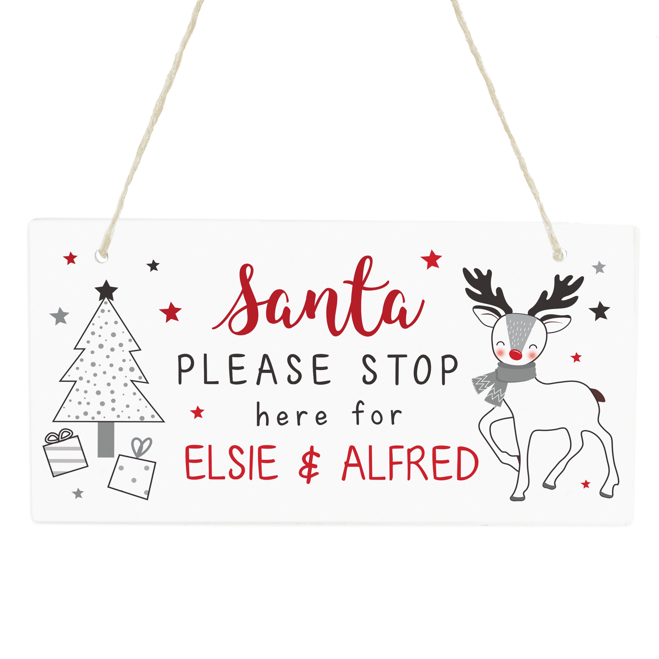 Personalised Rudolph Santa Please Stop Here Sign