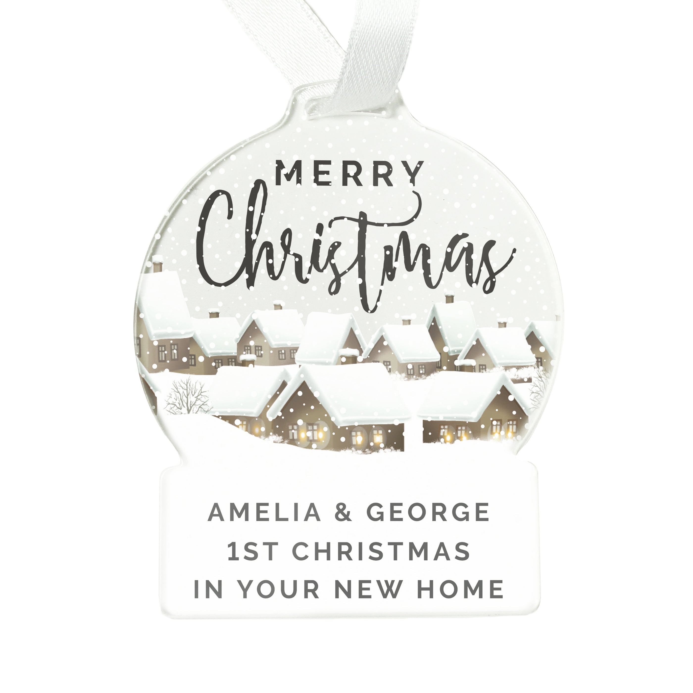 Personalised Christmas Home Acrylic Snowglobe Decoration